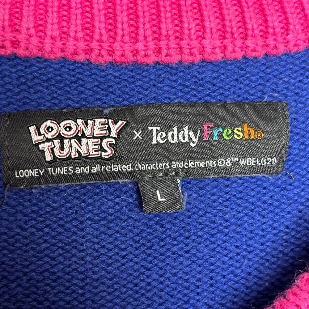 Looney Tunes x Teddy Fresh Tweety Bird Cardigan Sweater Large - Picture 9 of 12